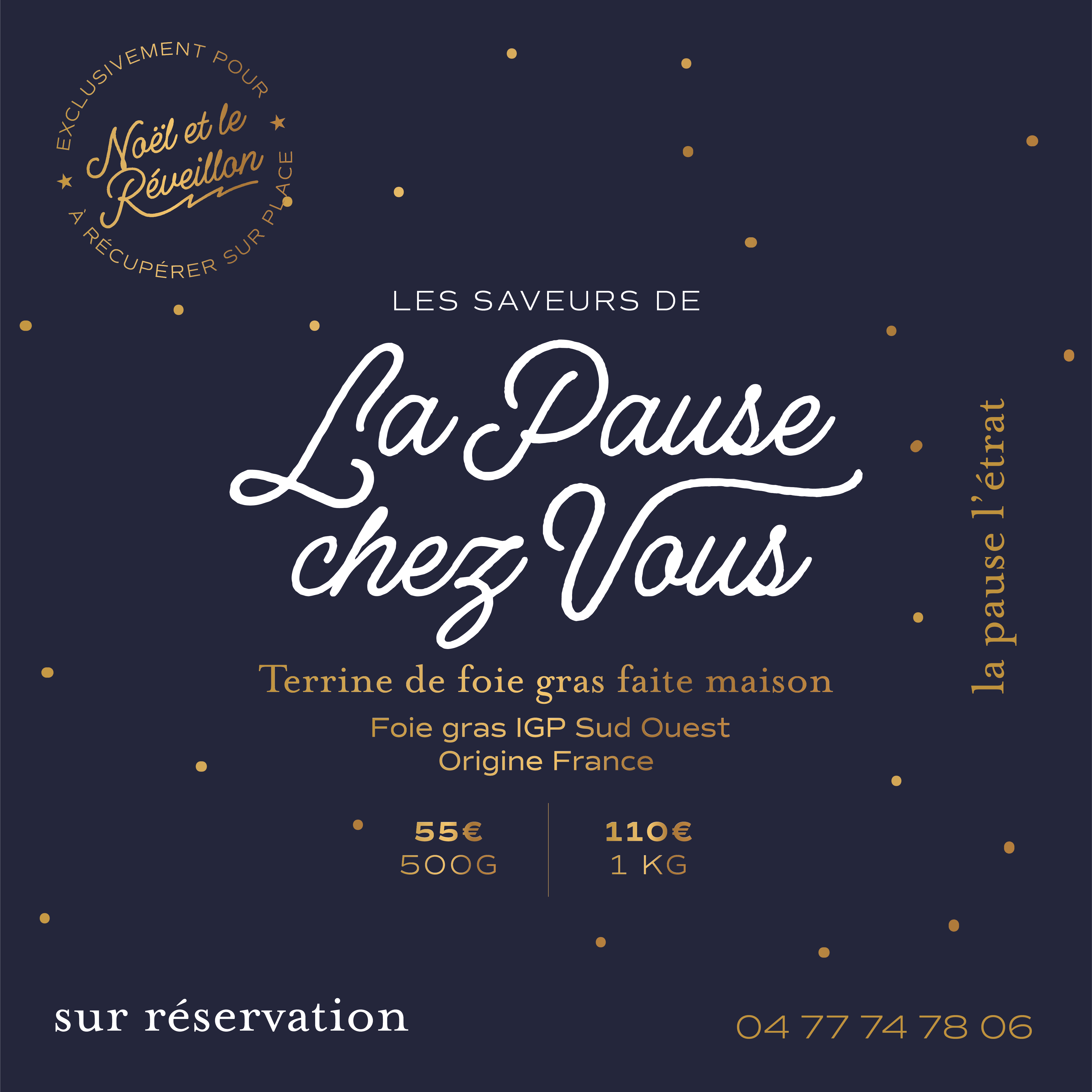 Commande de foie gras - Noël et Réveillon 2024 - La Pause - L'Etrat